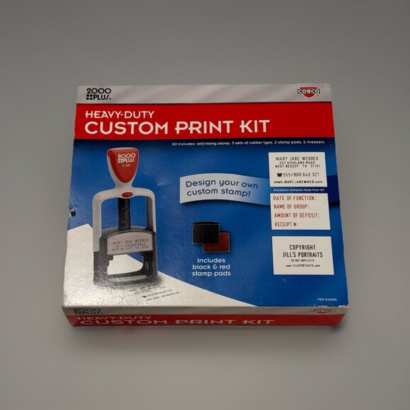2000 Plus Heavy Duty Custom Print Kit Stamp Address Black & Red Ink Pads - Picture 1 of 8